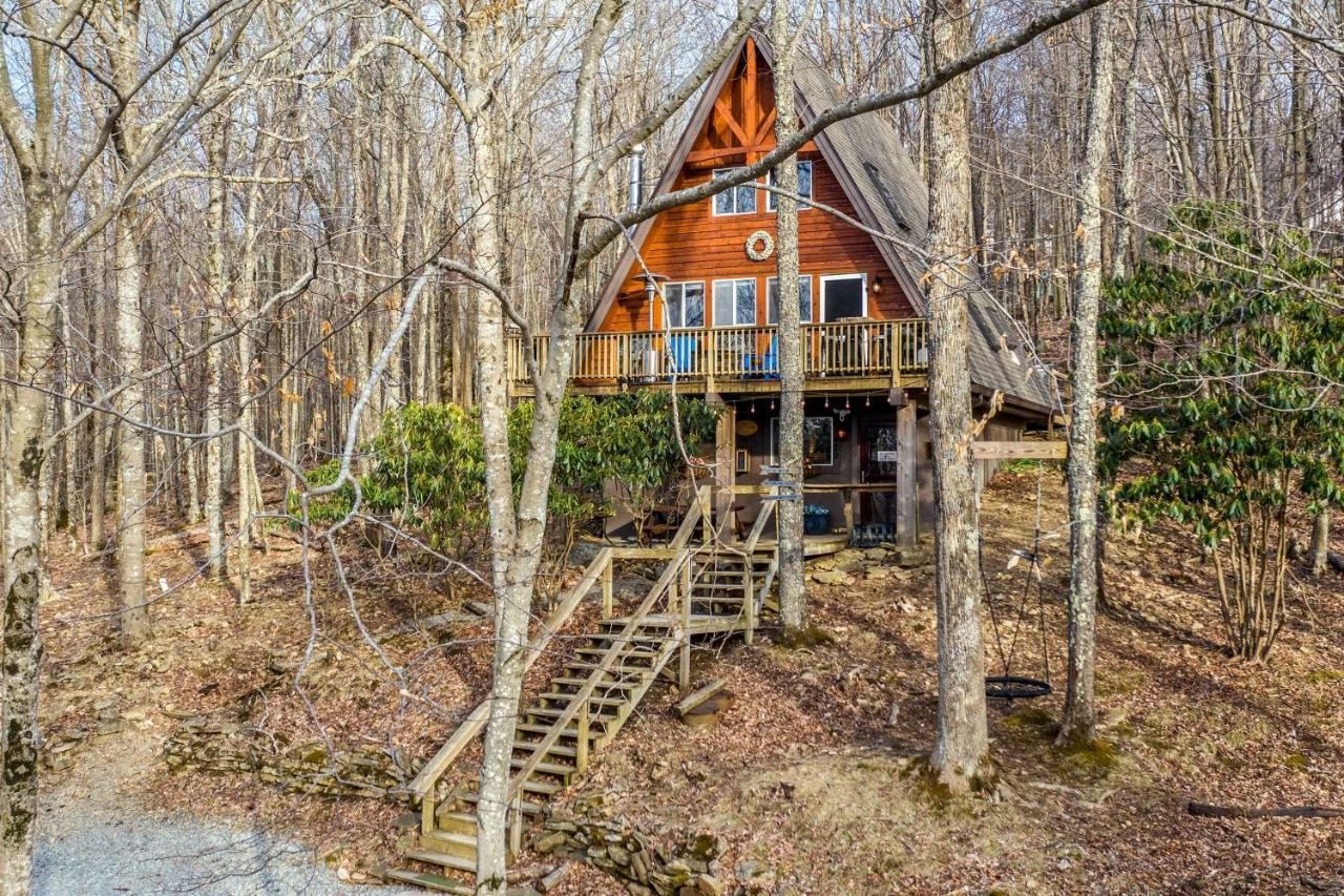A-Frame Cabin With Hot Tub 1 Mi To Beech Mountain! Exteriör bild