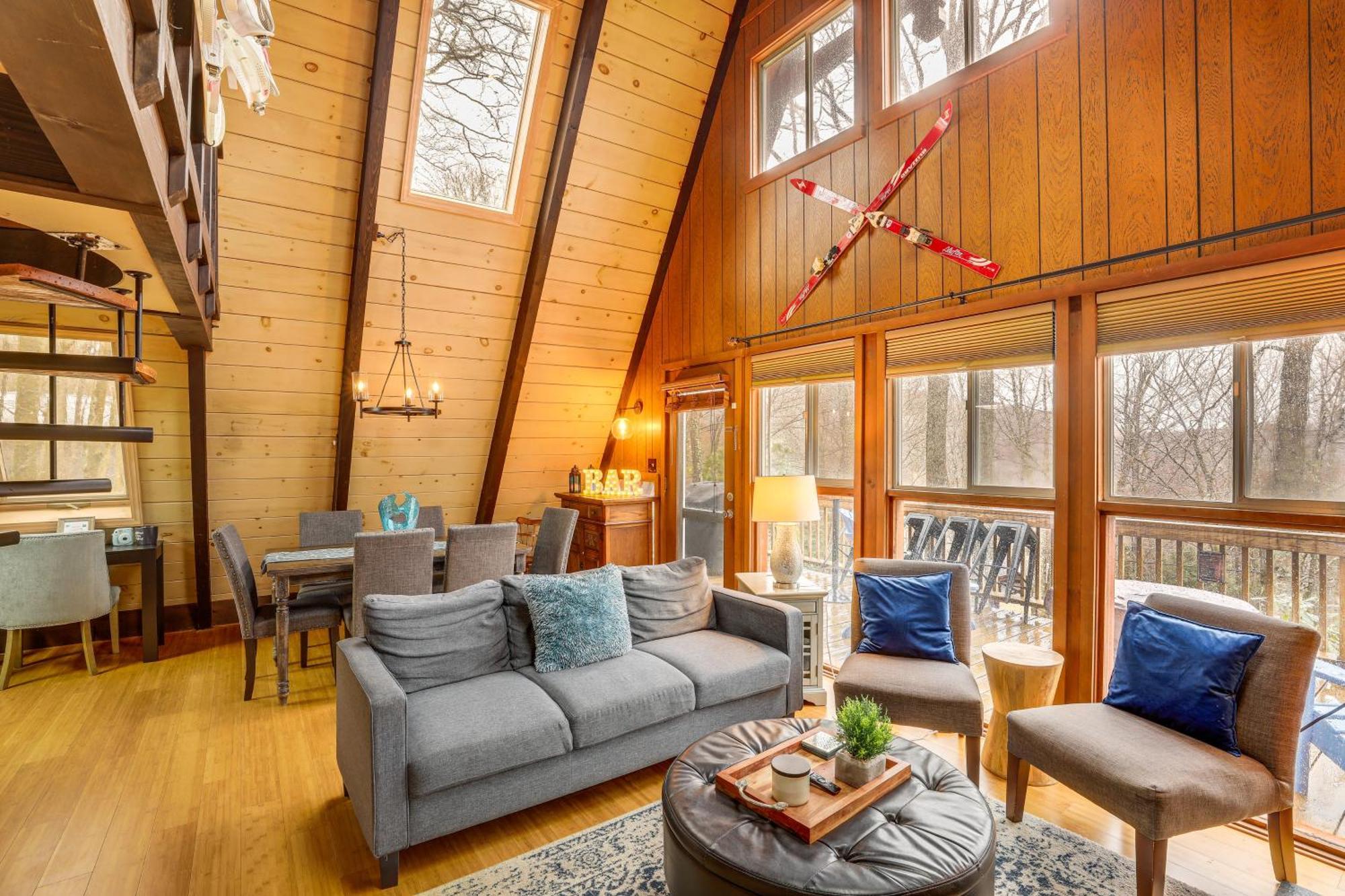 A-Frame Cabin With Hot Tub 1 Mi To Beech Mountain! Exteriör bild